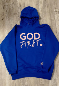 Royal Blue God First Hoodie